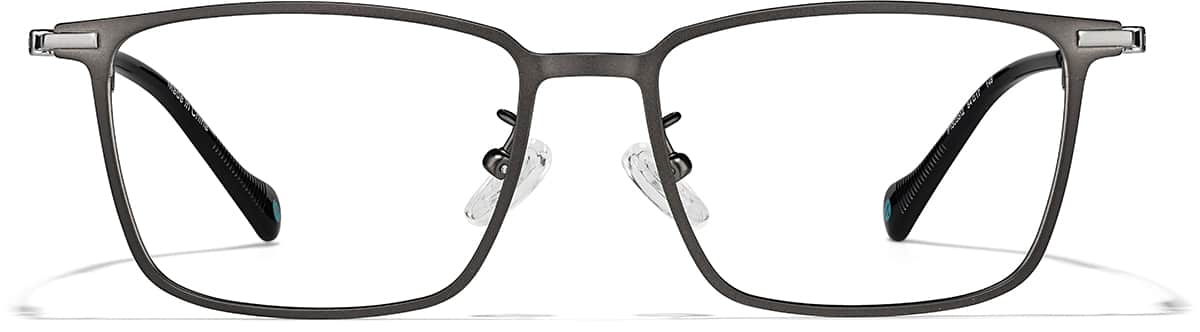 Front view of Rectangle Glasses P1303512 in Gray