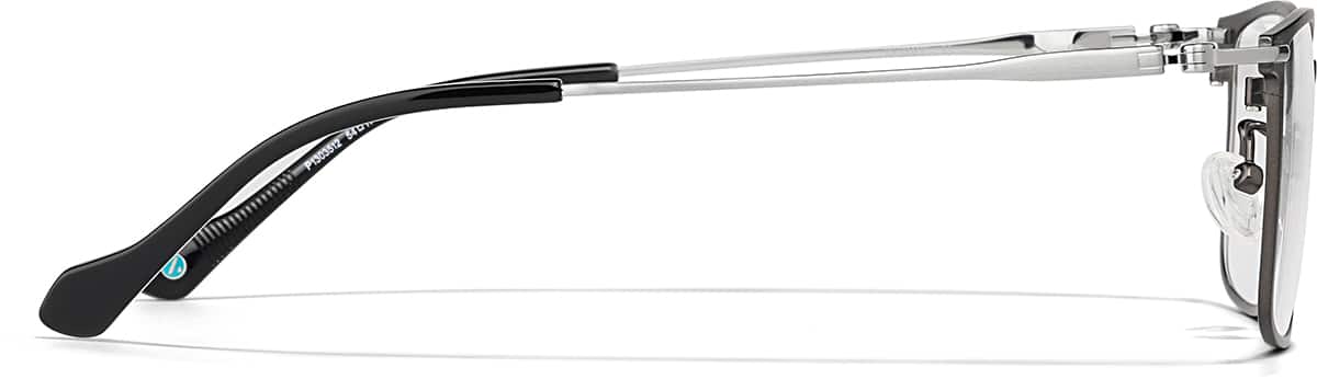 Side view of Rectangle Glasses P1303512 in Gray