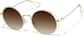 Angle view of Premium Round Sunglasses P157414 in Gold thumbnail