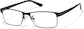Angle view of Rectangle Glasses P162021 in Black thumbnail
