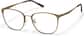 Angle view of Square Glasses P170915 in Brown thumbnail