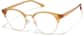 Angle view of Round Browline Glasses P1911815 in Brown thumbnail