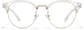 Front view of Round Browline Glasses P1911823 in Clear and Gold thumbnail