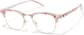 Angle view of Mixed Material Browline Glasses  P1912049 in Pink  thumbnail
