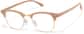 Angle view of Browline Glasses P195433 in Cream thumbnail