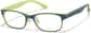 Angle view of Lightweight Kids Rectangle Glasses  P2010116 in Green  thumbnail