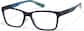 Angle view of Rectangle Glasses P2017516 in Blue thumbnail