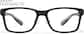 Front view of Rectangle Glasses P2017521 in Black thumbnail