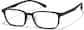 Angle view of Rectangle Glasses  P2019221 in Black thumbnail