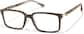 Angle view of Plastic Rectangle Glasses  P2020015 in Brown thumbnail