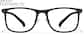 Front view of Square Glasses P2024621 in Black thumbnail