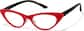 Angle view of Cat-Eye Glasses P2025618 in Red thumbnail