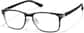 Angle view of Rectangle Glasses P2026921 in Black thumbnail