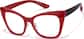 Angle view of Cat-Eye Glasses P2027018 in Red thumbnail