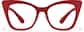 Front view of Cat-Eye Glasses P2027018 in Red thumbnail