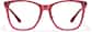 Front view of Square Glasses P2030318 in Red thumbnail