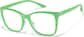 Angle view of Square Glasses P2030324 in Green thumbnail
