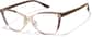 Angle view of Cat-Eye Glasses P2033615 in Brown thumbnail