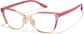 Angle view of Cat-Eye Glasses P2033618 in Red thumbnail