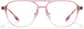 Front view of Aviator Glasses P2036119 in Pink thumbnail