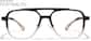 Front view of Aviator Glasses P2040821 in Black thumbnail
