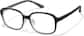 Angle view of Square Glasses P206721 in Black thumbnail