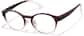 Angle view of Round Glasses P206815 in Brown thumbnail