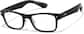Angle view of Rectangle Glasses P220421 in Black thumbnail
