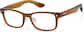 Angle view of Lunettes rectangulaires en plastique  P228415 in Brun thumbnail
