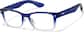 Angle view of Plastic Rectangle Glasses  P228416 in Blue thumbnail