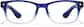 Front view of Plastic Rectangle Glasses  P228416 in Blue thumbnail