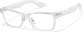 Angle view of Plastic Rectangle Glasses  P228423 in Clear thumbnail
