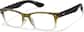 Angle view of Plastic Rectangle Glasses  P228434 in Olive thumbnail