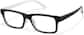 Angle view of Rectangle Glasses P244821 in Black thumbnail