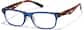 Angle view of Lunettes rectangulaires en plastique  P278216 in Bleu thumbnail