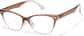 Angle view of Cat-eye Glasses P283615 in Brown Clear Ombre thumbnail