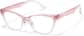Angle view of Cat-eye Glasses P283619 in Pink Clear Ombre thumbnail
