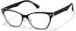 Angle view of Cat-eye Glasses P283621 in Black thumbnail