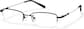 Angle view of Rectangle Glasses P314621 in Black thumbnail
