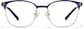 Front view of Browline Glasses P3213416 in Blue thumbnail
