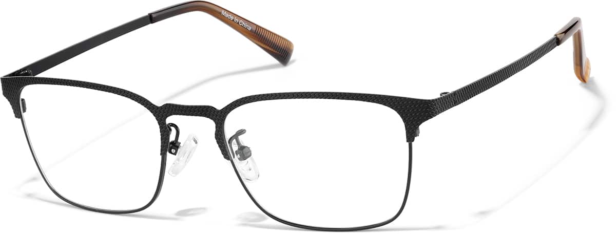 Angle view of Browline Glasses P3214721 in Black