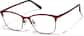 Angle view of Browline Glasses P3216818 in Red thumbnail