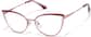 Angle view of Cat-Eye Glasses P3222218 in Red thumbnail