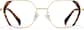 Front view of Geometric Glasses P3226314 in Gold thumbnail