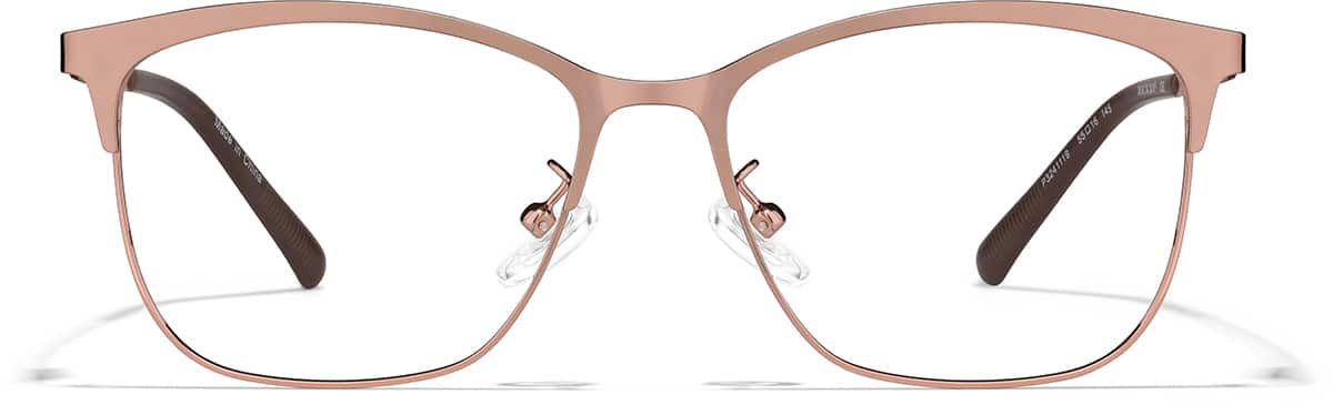 Front view of Browline Glasses P3241119 in Rose Gold