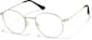 Angle view of Round Metal Glasses P3243914 in Gold thumbnail