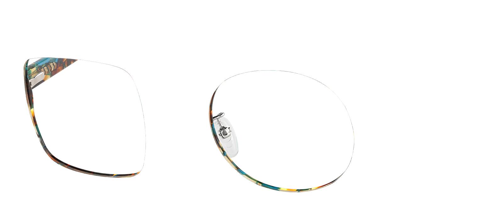 Brown and Blue Tortoiseshell Geometric Glasses #P4411935 | Zenni
