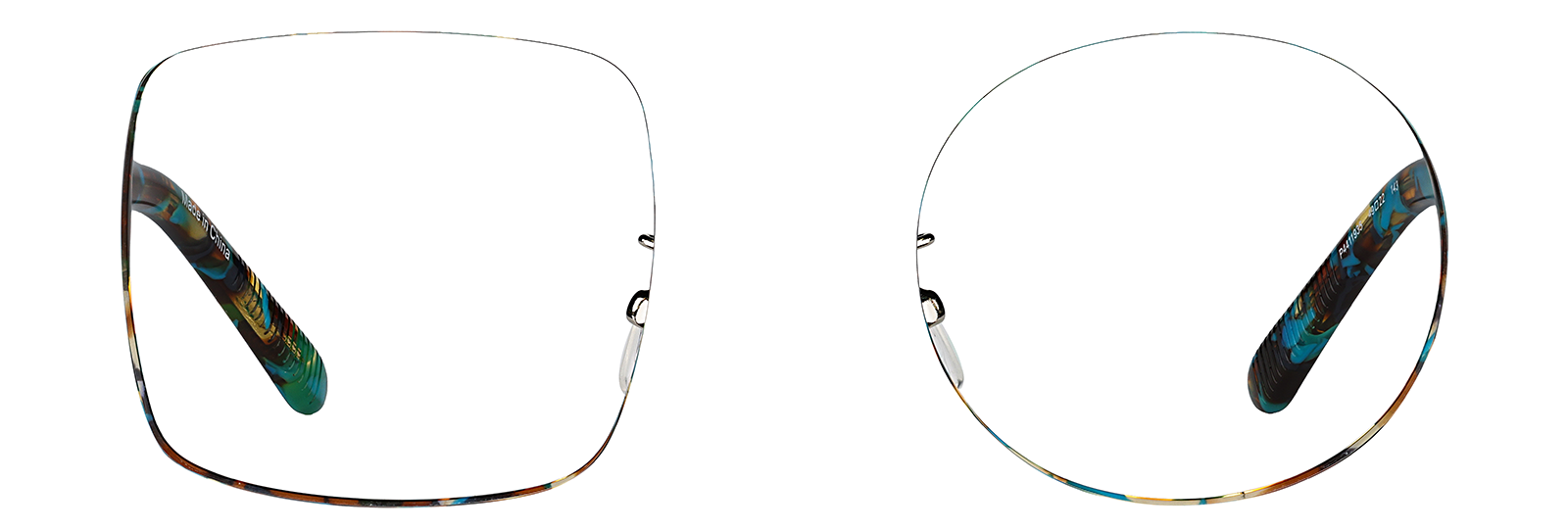 Brown and Blue Tortoiseshell Geometric Glasses #P4411935 | Zenni
