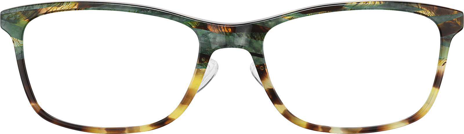 Green Tortoiseshell Rectangle Glasses #P4417324 | Zenni Optical