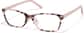 Angle view of Rectangle Glasses P4420319 in Pink Tortoiseshell thumbnail